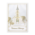 Serene Blessings Religious Card - Gold Lined White Envelope